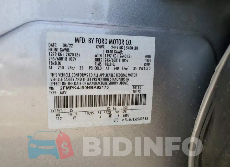 2FMPK4J90NBA92175 Photo# 13