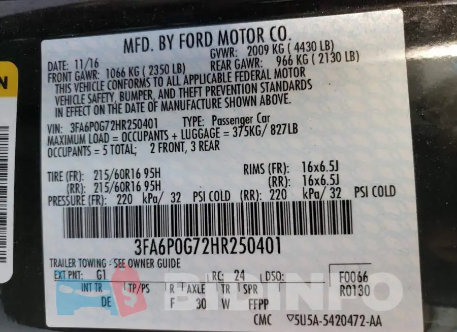 3FA6P0G72HR250401 Photo# 12