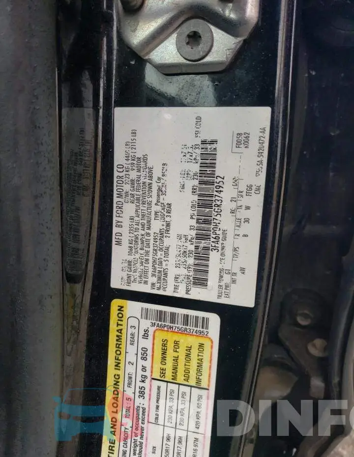 3FA6P0H75GR374952 Photo# 12
