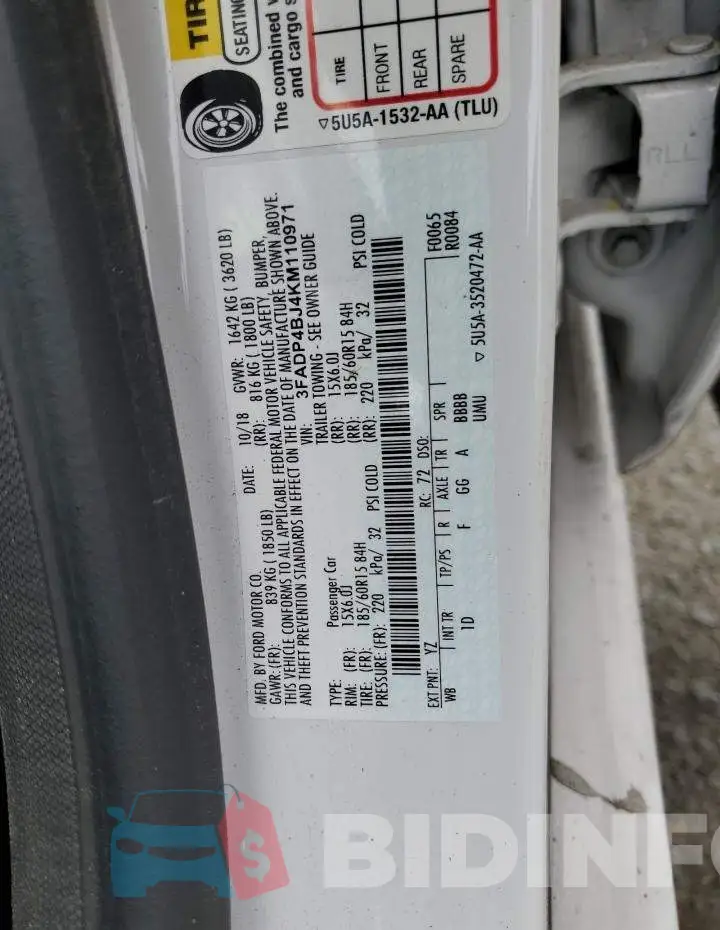 3FADP4BJ4KM110971 Photo# 12