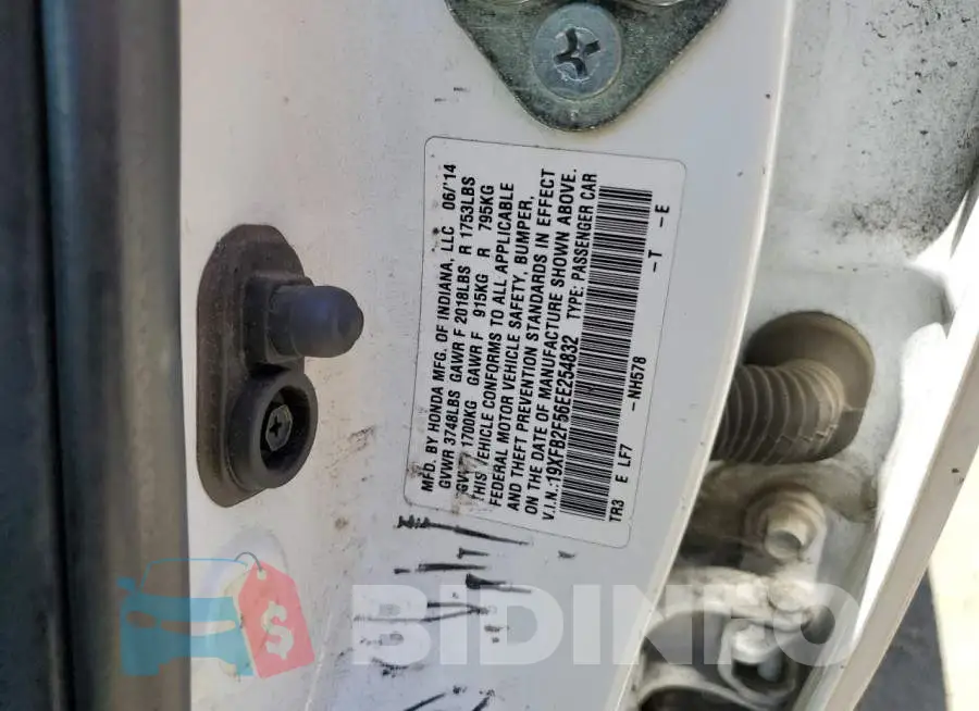 19XFB2F56EE254832 Photo# 12