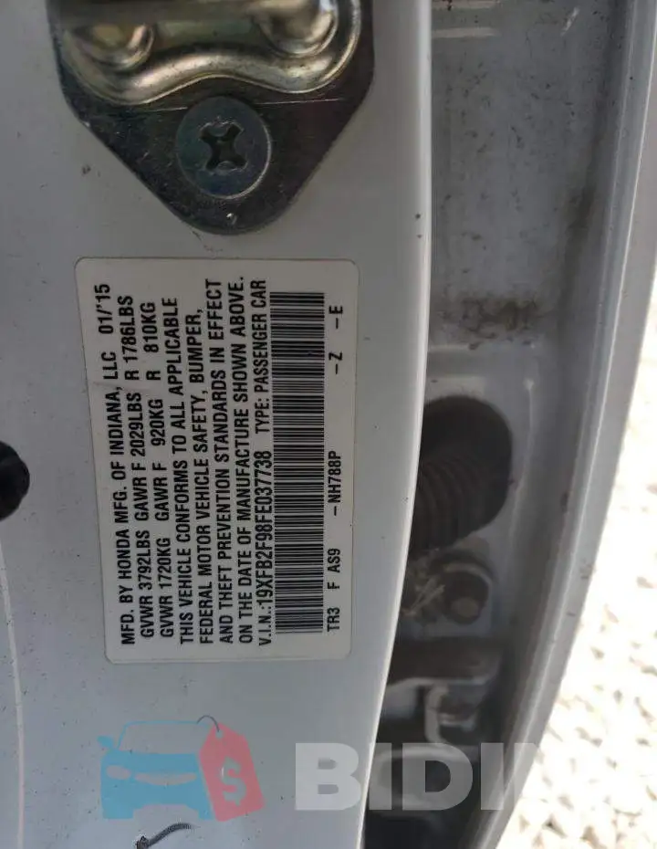 19XFB2F98FE037738 Photo# 12