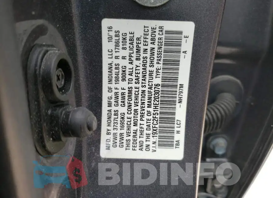 19XFC2F51HE203076 Photo# 12