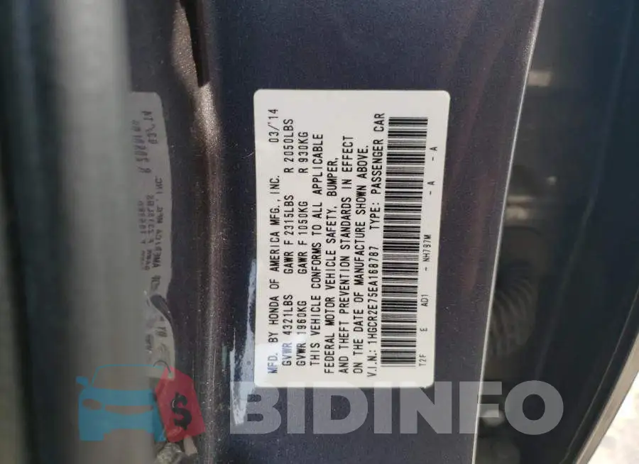 1HGCR2E75EA168787 Photo# 13