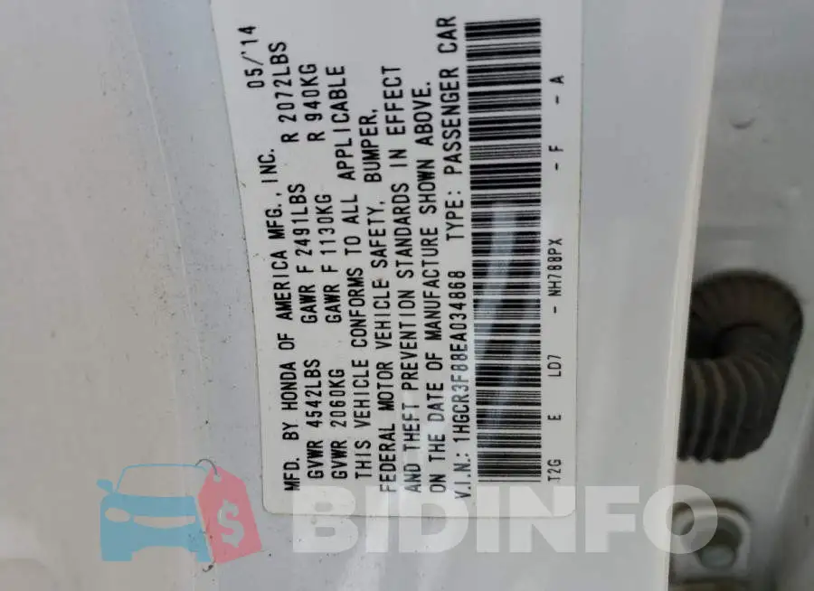 1HGCR3F88EA034868 Photo# 12