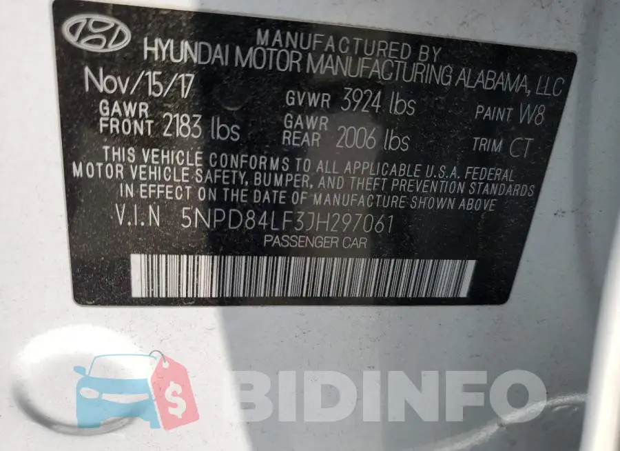 5NPD84LF3JH297061 Photo# 13