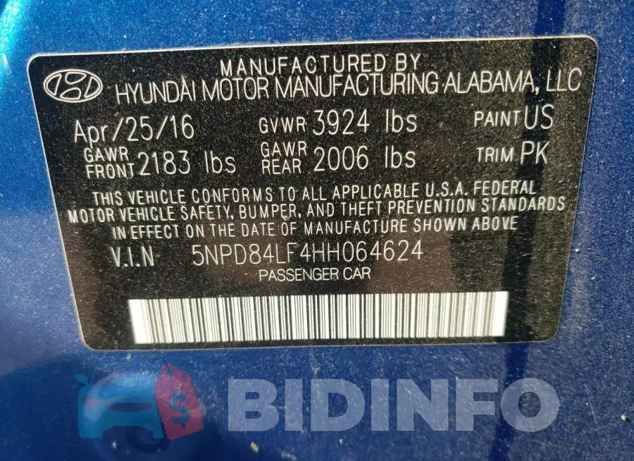 5NPD84LF4HH064624 Photo# 13