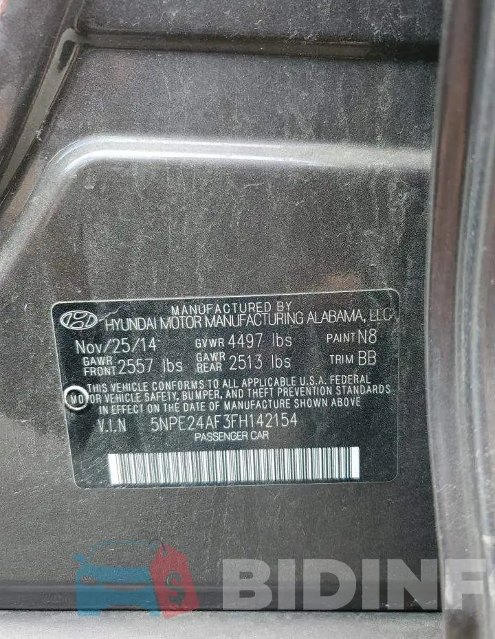 5NPE24AF3FH142154 Photo# 12