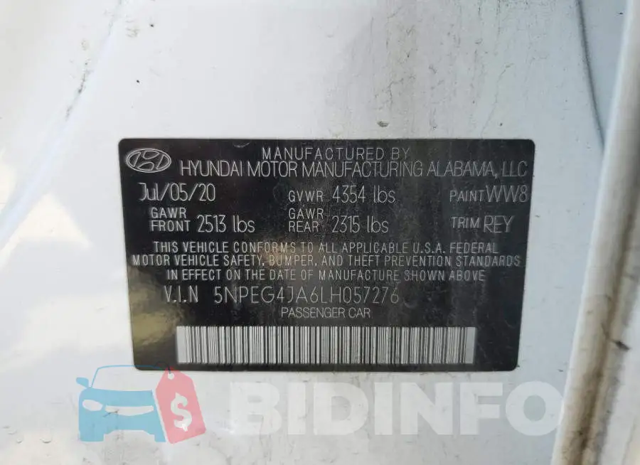 5NPEG4JA6LH057276 Photo# 12