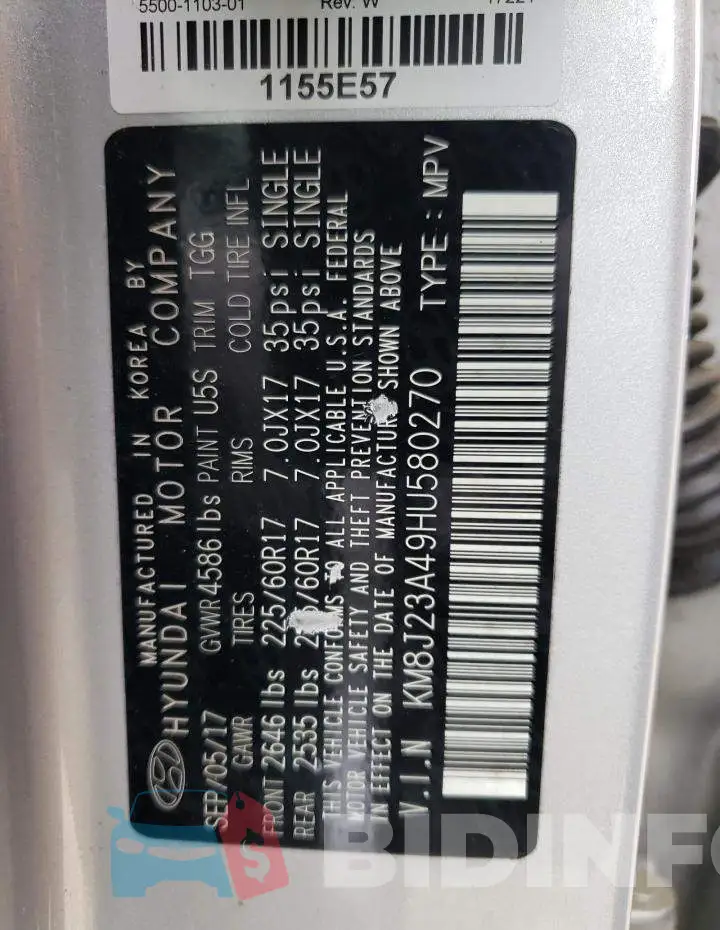 KM8J23A49HU580270 Photo# 13