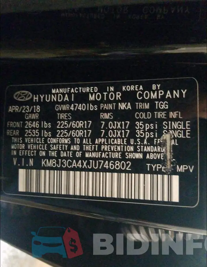 KM8J3CA4XJU746802 Photo# 10
