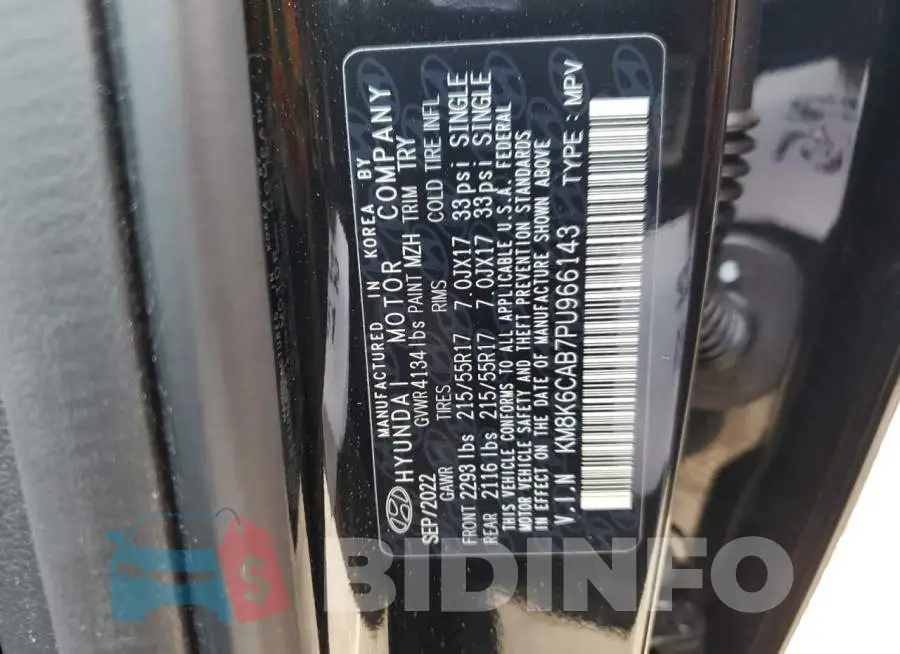 KM8K6CAB7PU966143 Photo# 13