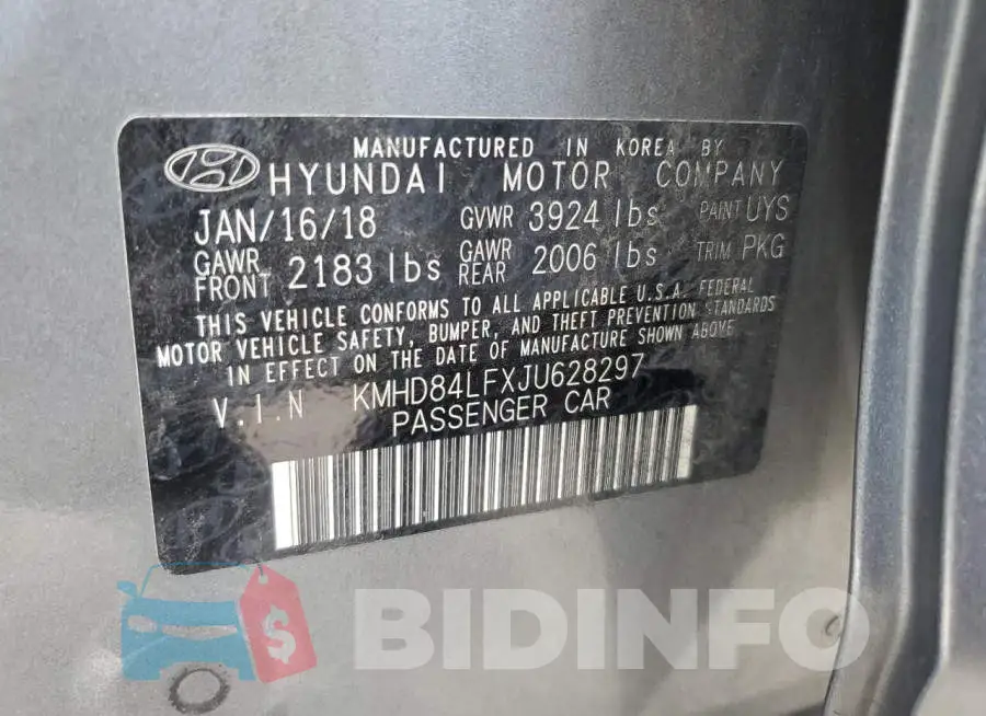 KMHD84LFXJU628297 Photo# 12