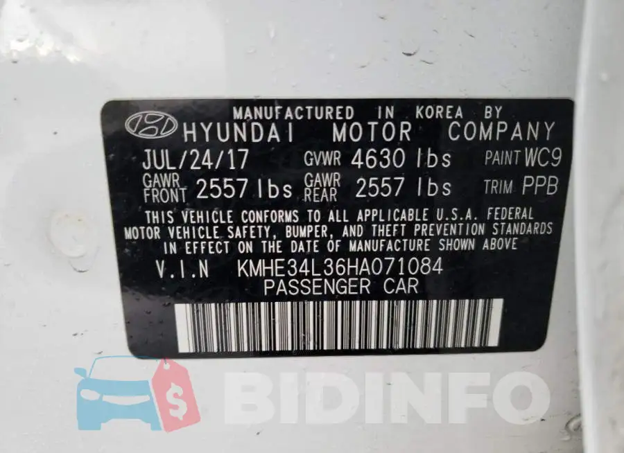 KMHE34L36HA071084 Photo# 12