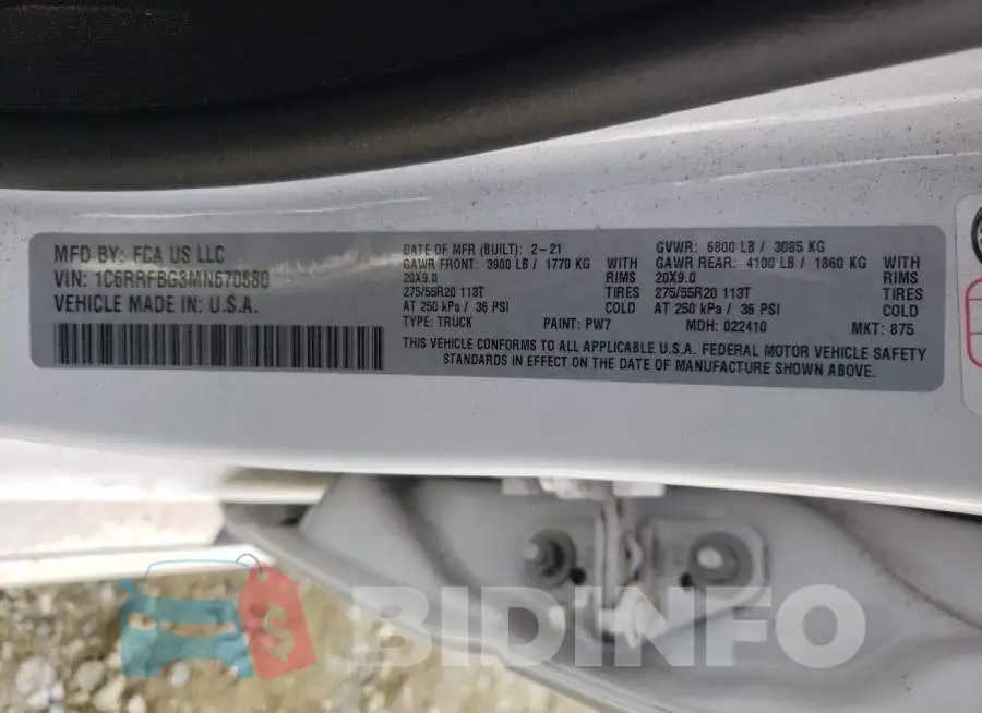 1C6RRFBG3MN670880 Photo# 13