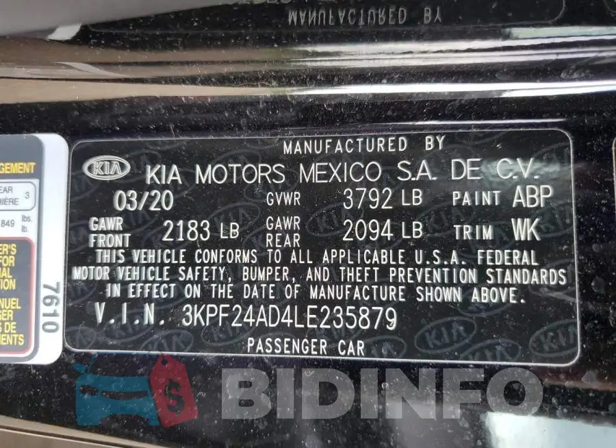 3KPF24AD4LE235879 Photo# 12