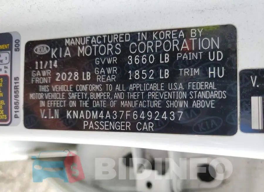 KNADM4A37F6492437 Photo# 12