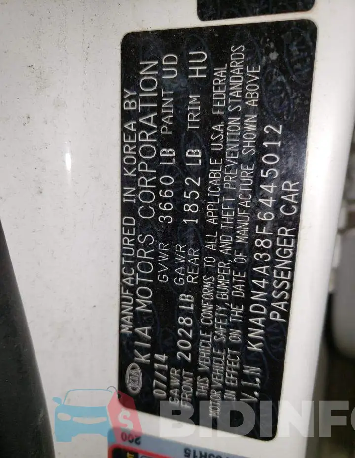 KNADN4A38F6445012 Photo# 12