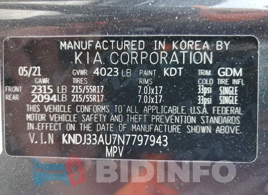 KNDJ33AU7N7797943 Photo# 12