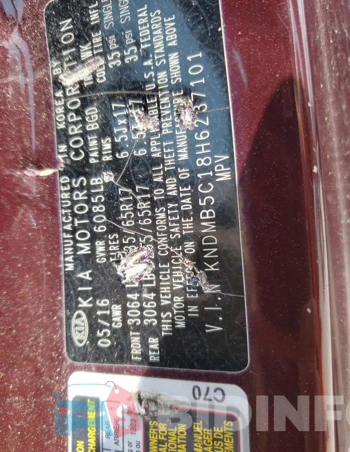 KNDMB5C18H6237101 Photo# 13