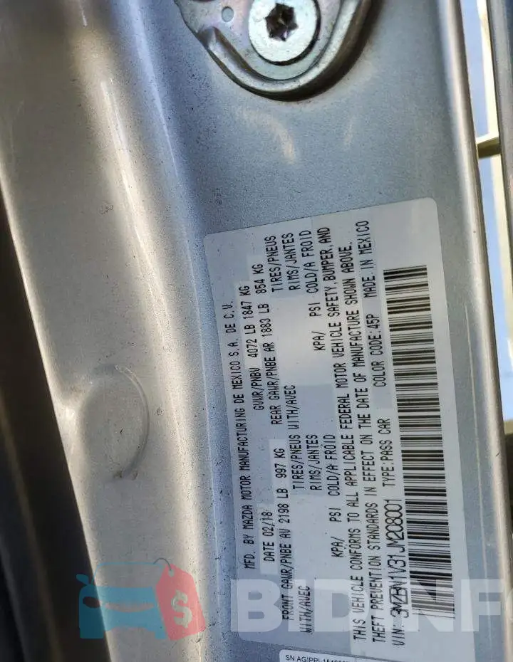 3MZBN1V31JM208001 Photo# 12