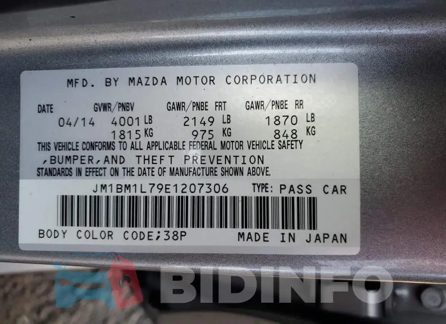 JM1BM1L79E1207306 Photo# 13
