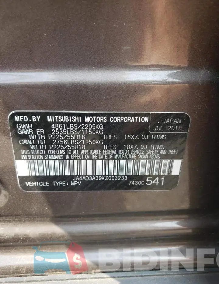 JA4AD3A39KZ003233 Photo# 13