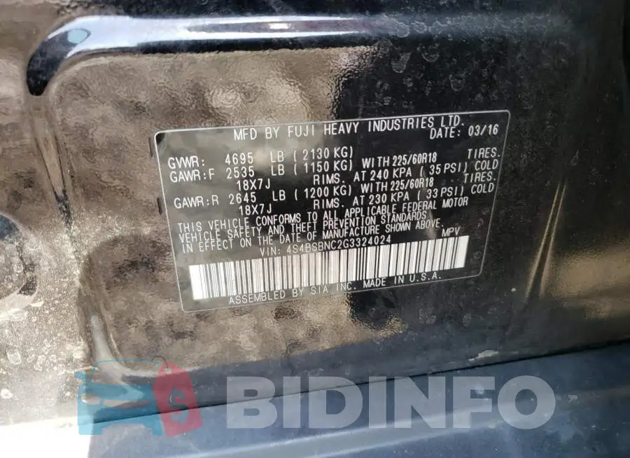 4S4BSBNC2G3324024 Photo# 13