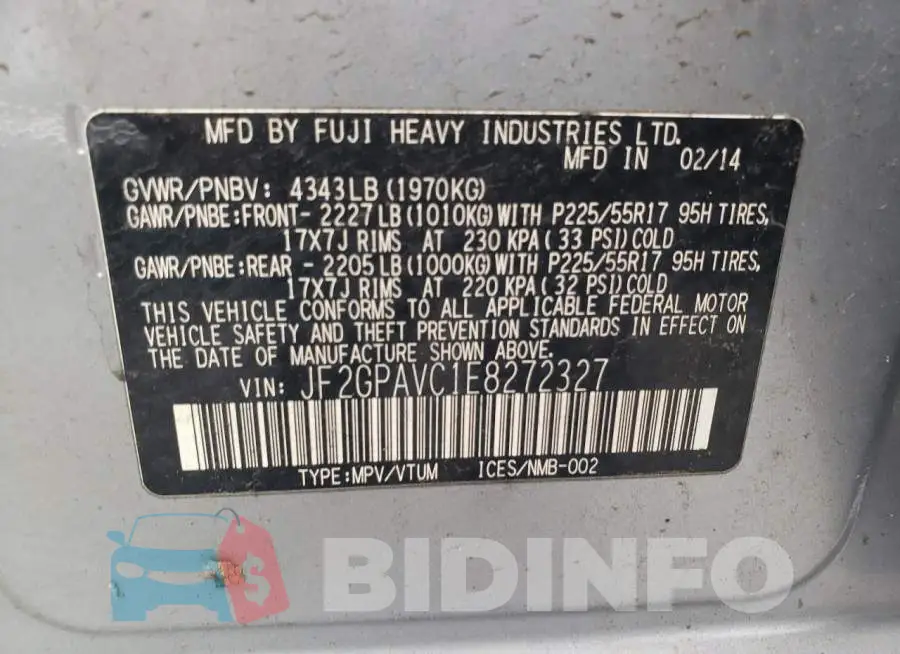 JF2GPAVC1E8272327 Photo# 12