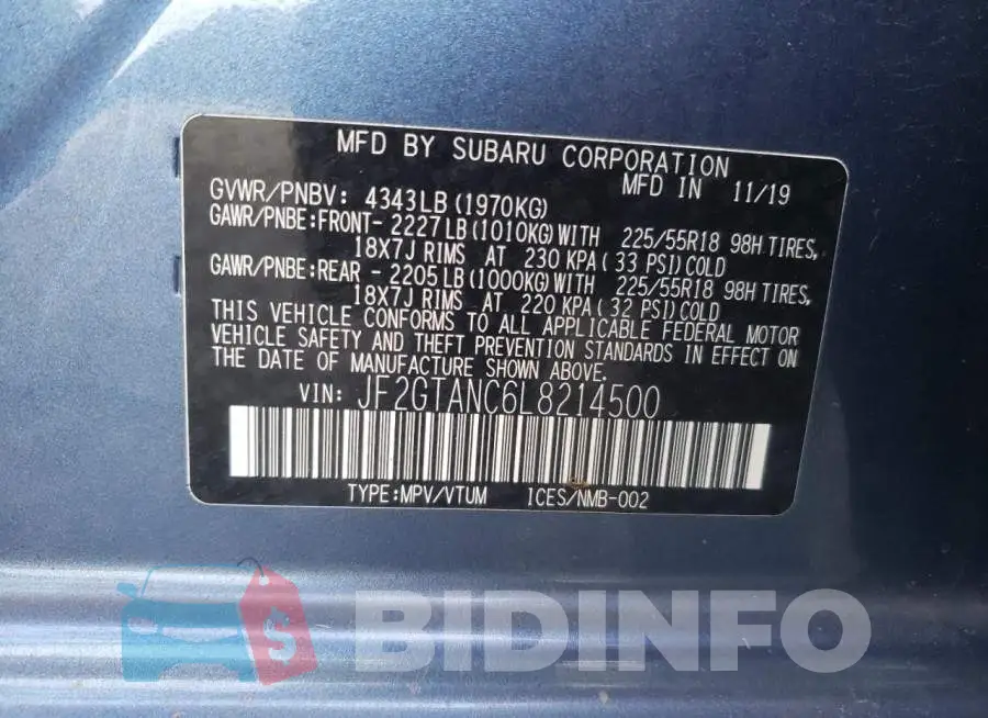 JF2GTANC6L8214500 Photo# 13