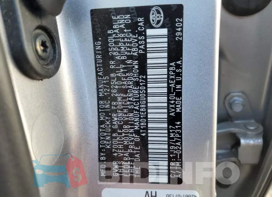 4T1BD1EB8GU050172 Photo# 13