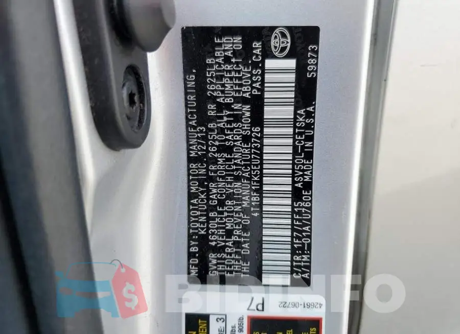 4T1BF1FK5EU773726 Photo# 13