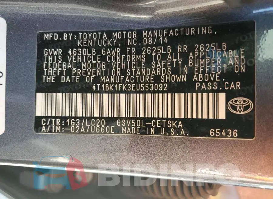 4T1BK1FK3EU553092 Photo# 12