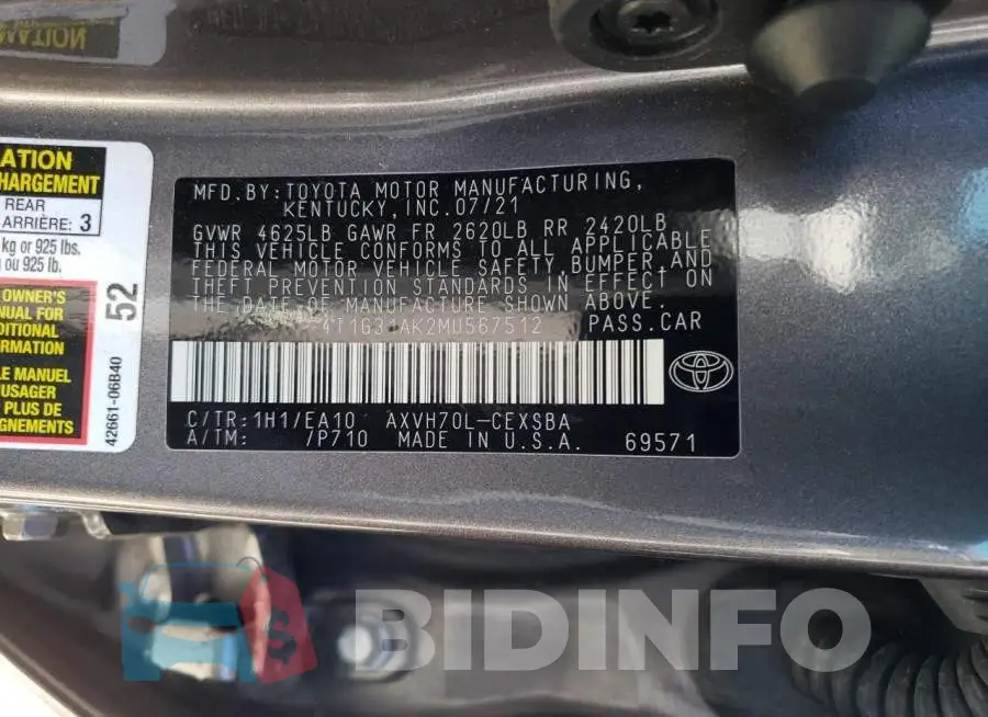4T1G31AK2MU567512 Photo# 12