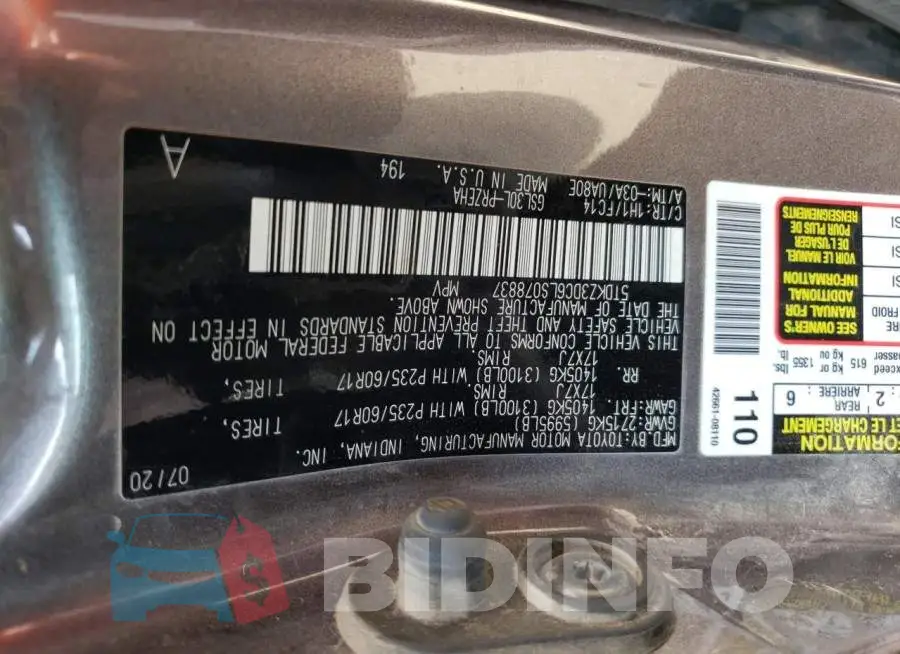 5TDKZ3DC6LS078837 Photo# 14