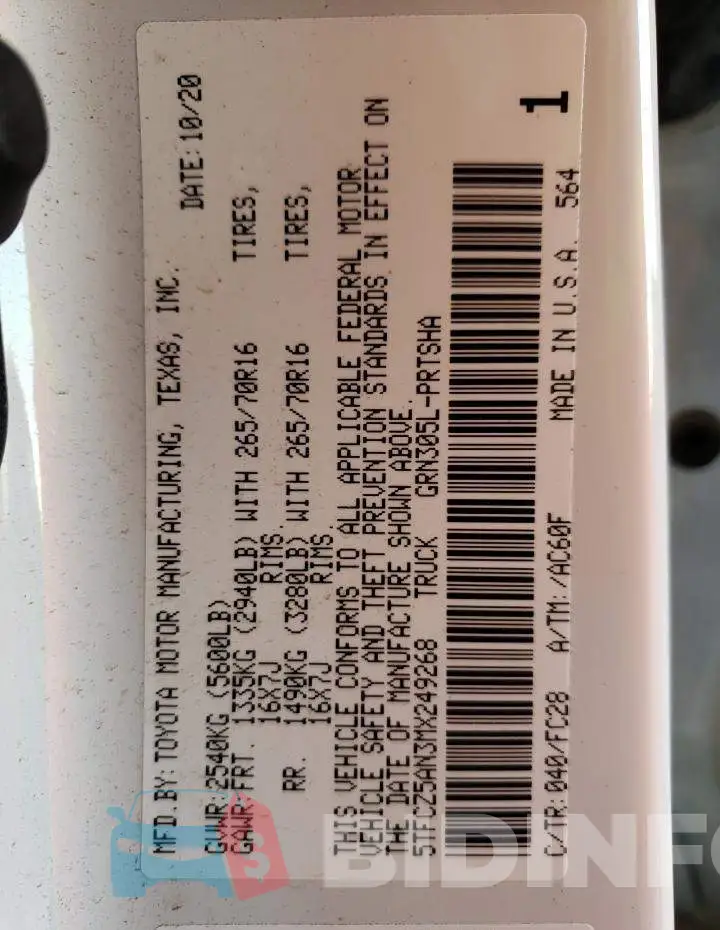 5TFCZ5AN3MX249268 Photo# 13