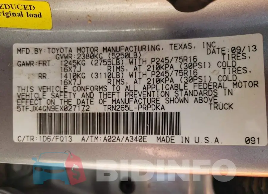 5TFJX4GN9EX027172 Photo# 12