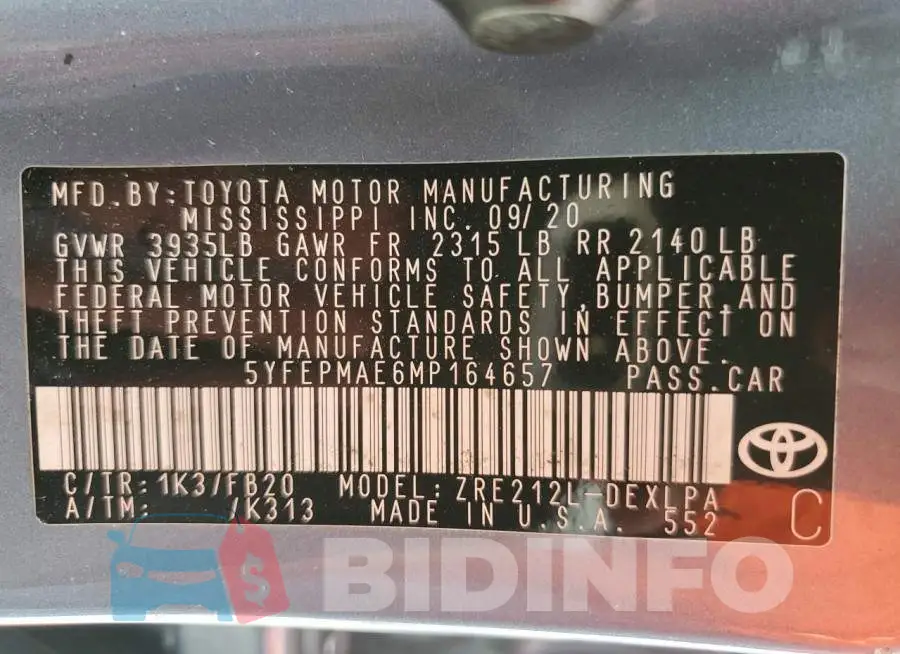 5YFEPMAE6MP164657 Photo# 13