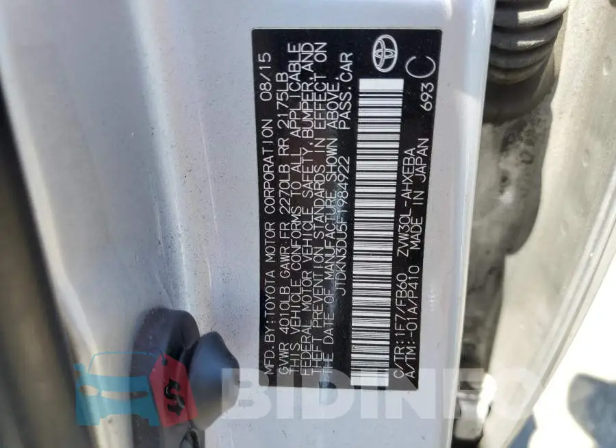 JTDKN3DU5F1984922 Photo# 10