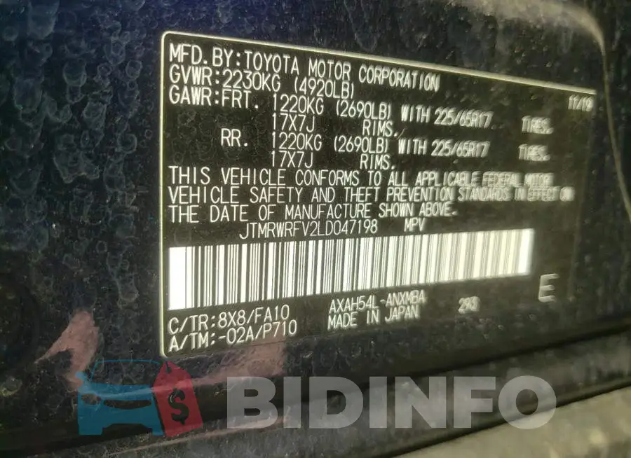 JTMRWRFV2LD047198 Photo# 13