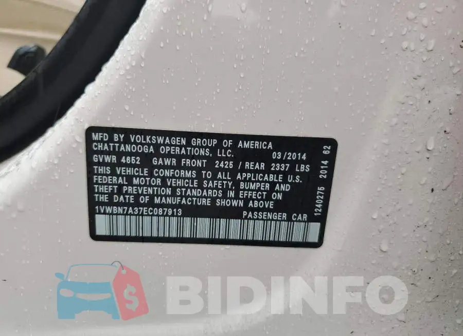 1VWBN7A37EC087913 Photo# 12