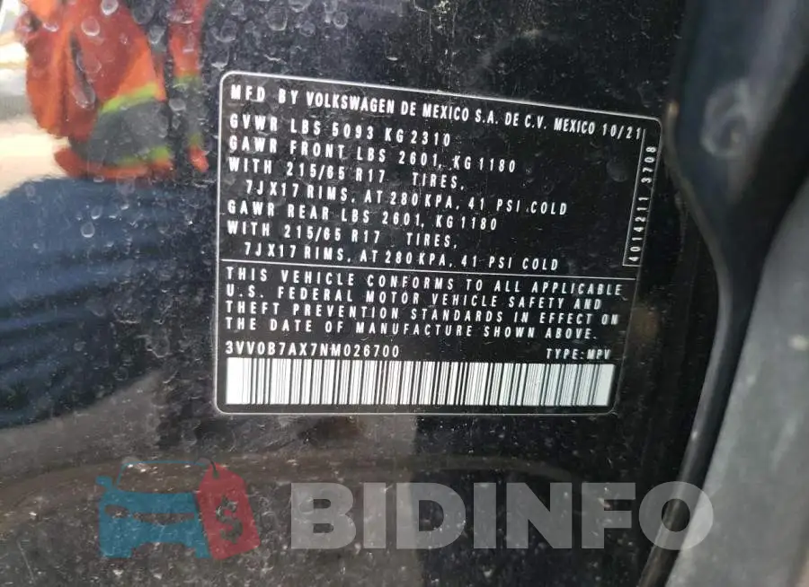 3VV0B7AX7NM026700 Photo# 13