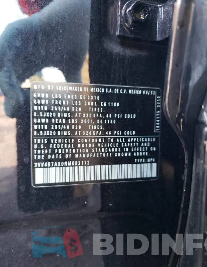 3VV4B7AX0NM082172 Photo# 13
