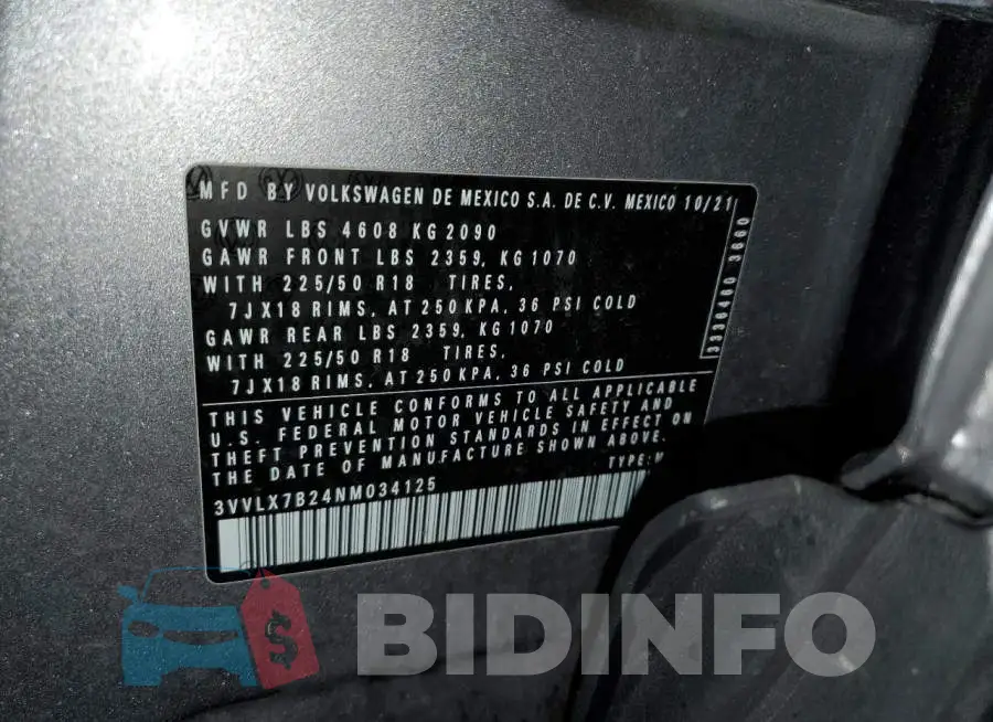 3VVLX7B24NM034125 Photo# 13