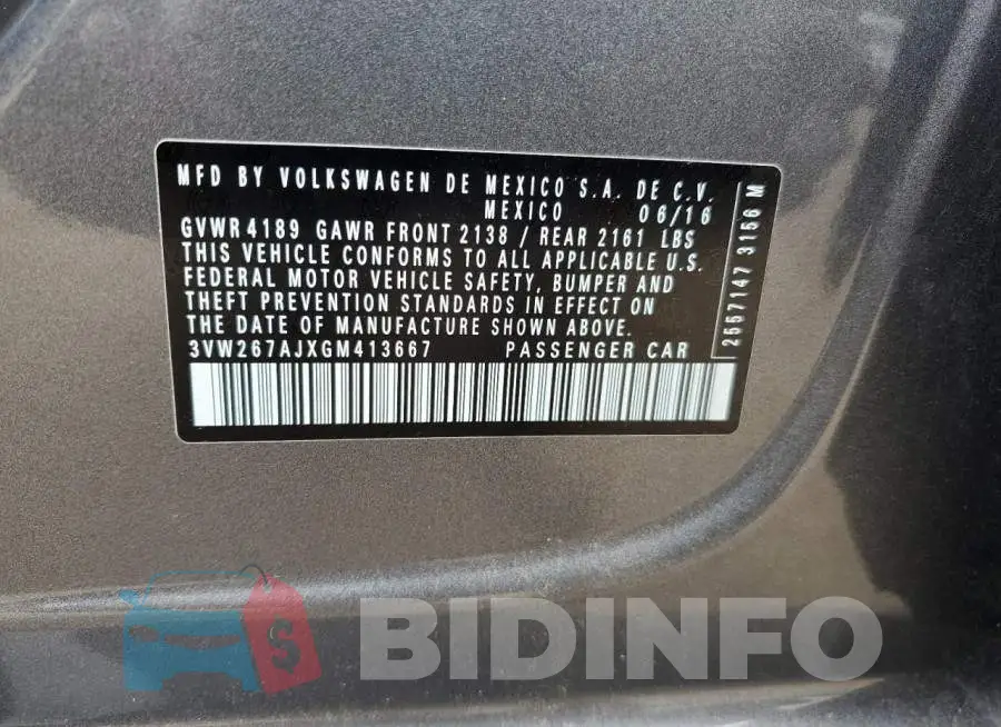 3VW267AJXGM413667 Photo# 12