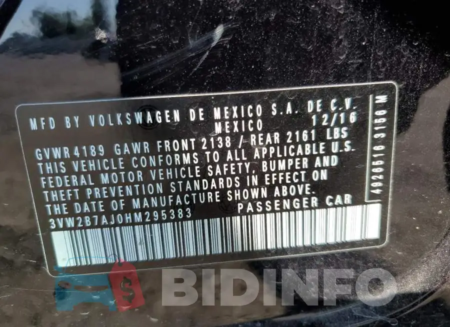 3VW2B7AJ0HM295383 Photo# 13