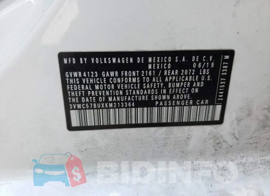 3VWC57BUXKM213364 Photo# 12