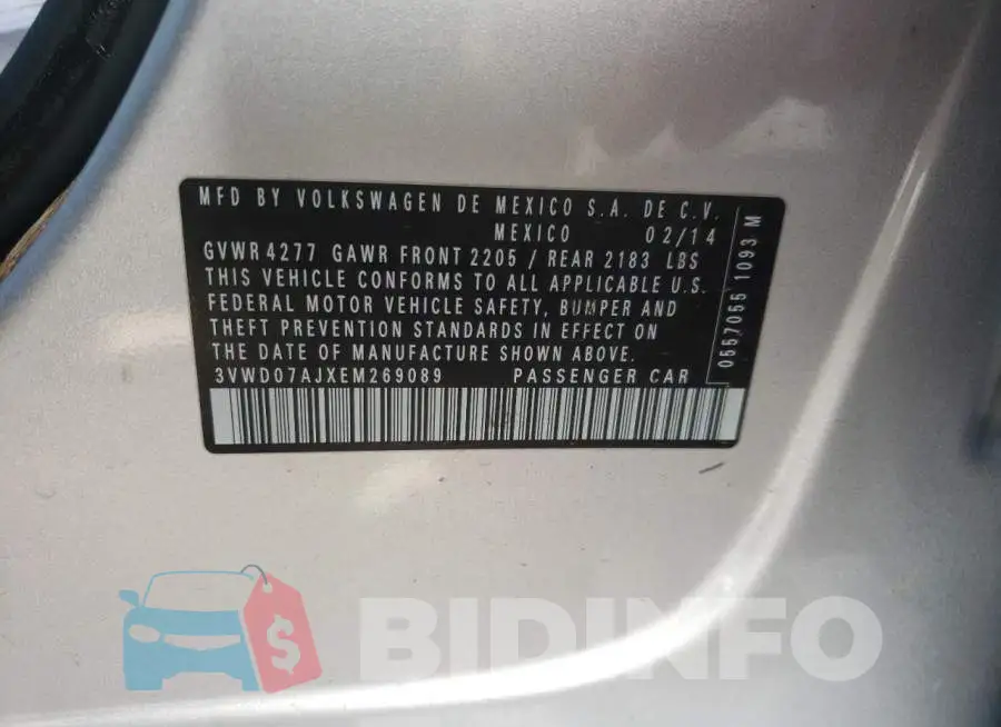 3VWD07AJXEM269089 Photo# 12