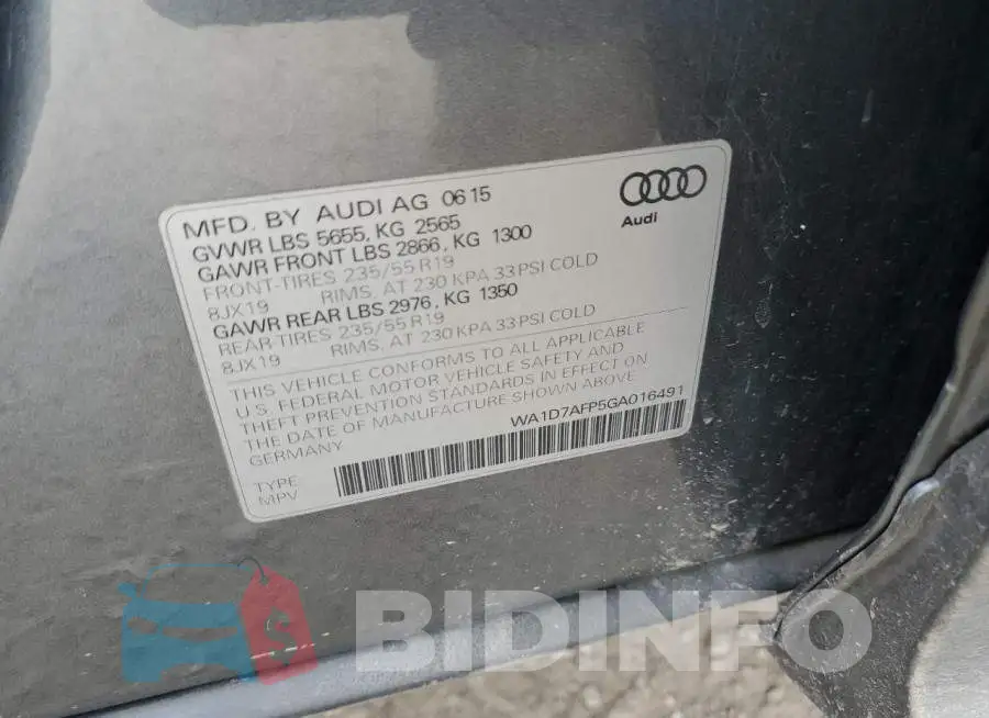 WA1D7AFP5GA016491 Photo# 12