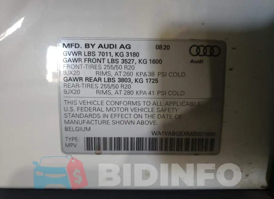 WA1VABGEXMB001869 Photo# 13